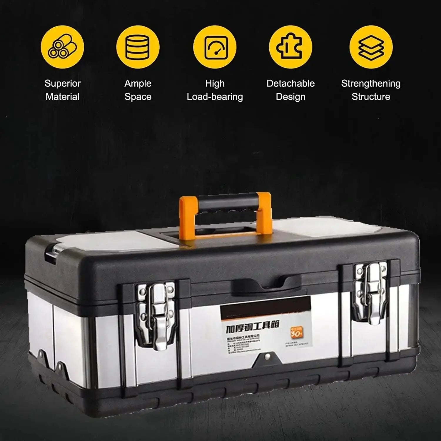 Toolbox Double Layer Storage Box With Handle Organizer