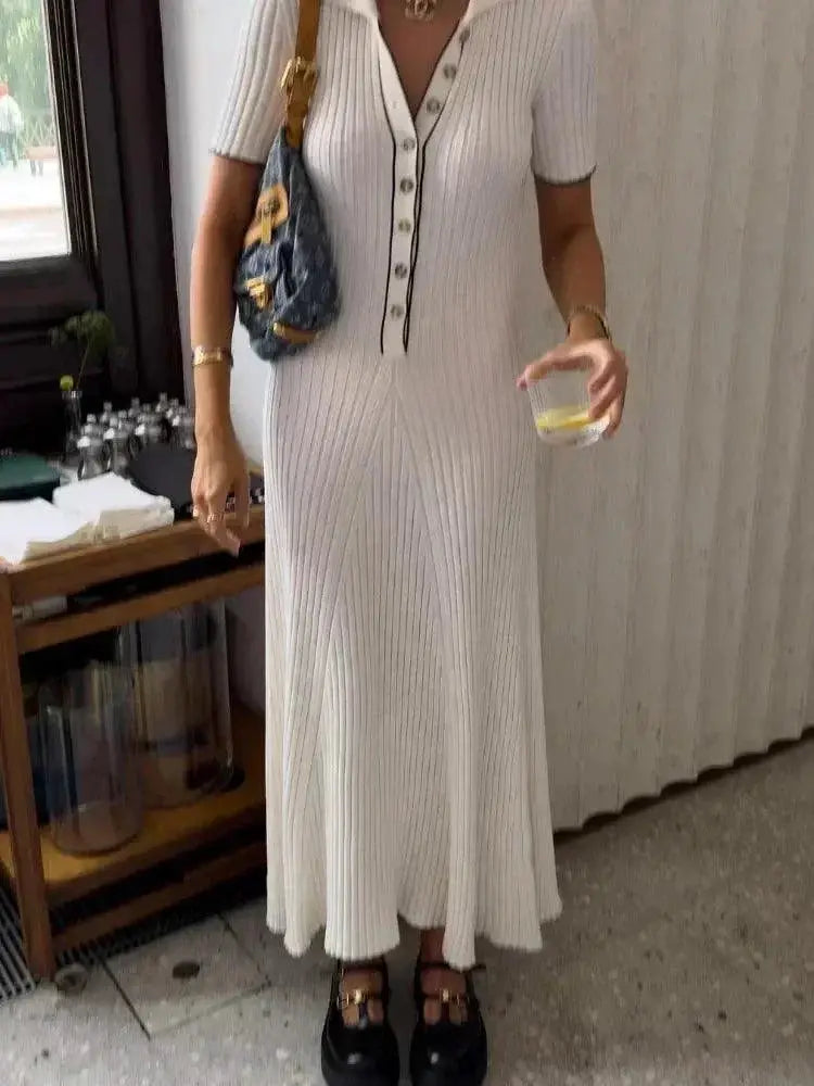 Tossy White Patchwork Maxi Dress For Women Party Attire