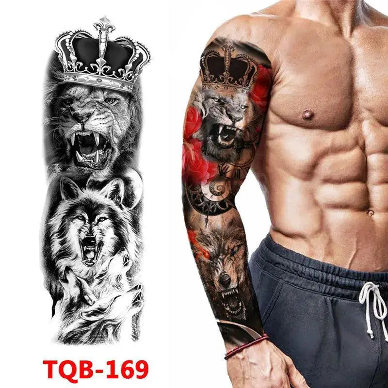 Totem Geometric Waterproof Tattoo Sleeves Vibrant Stickers