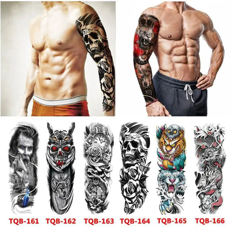 Totem Geometric Waterproof Tattoo Sleeves Vibrant Stickers