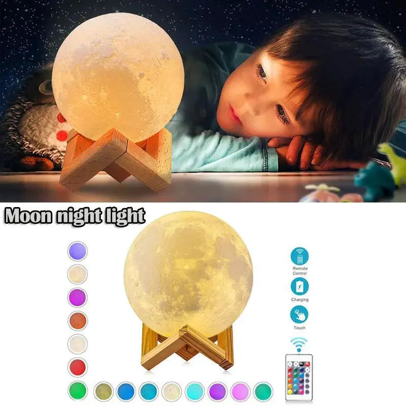Moon Lamp Touch Control 3D LED Night Light Magic Decor