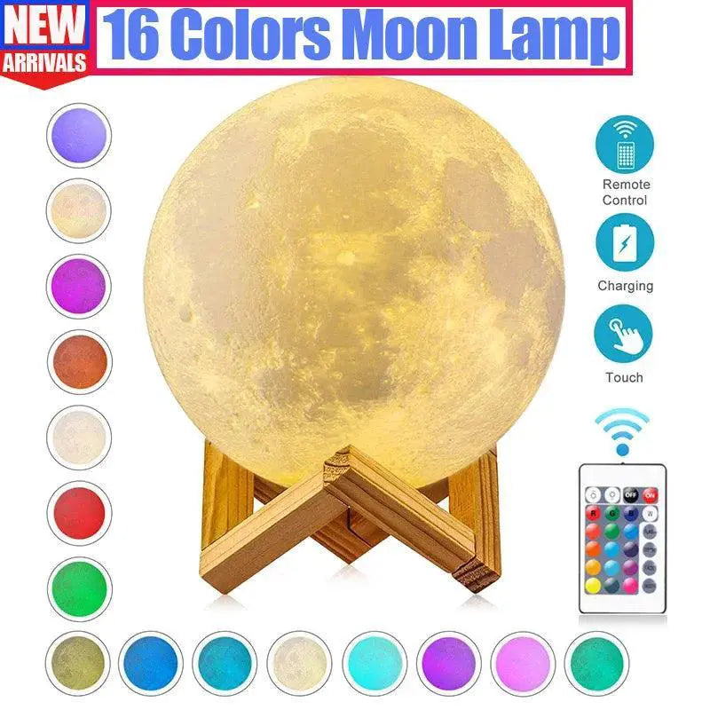 Moon Lamp Touch Control 3D LED Night Light Magic Decor