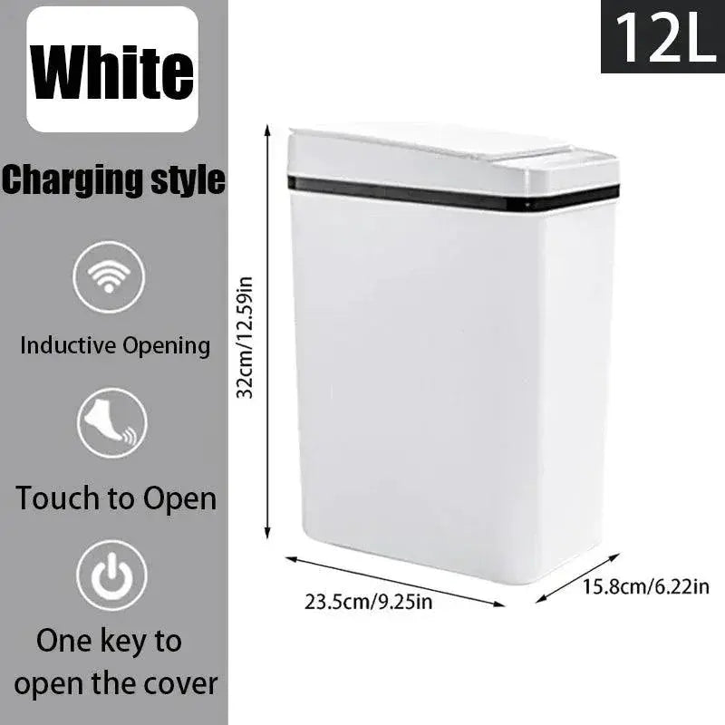 Touchless Motion Sensor Trash Can With Odor Control Lid