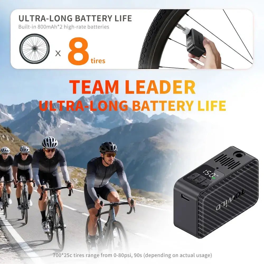 Towild A15 Intelligent Bike Air Pump 150 PSI High Pressure Portable On The Go