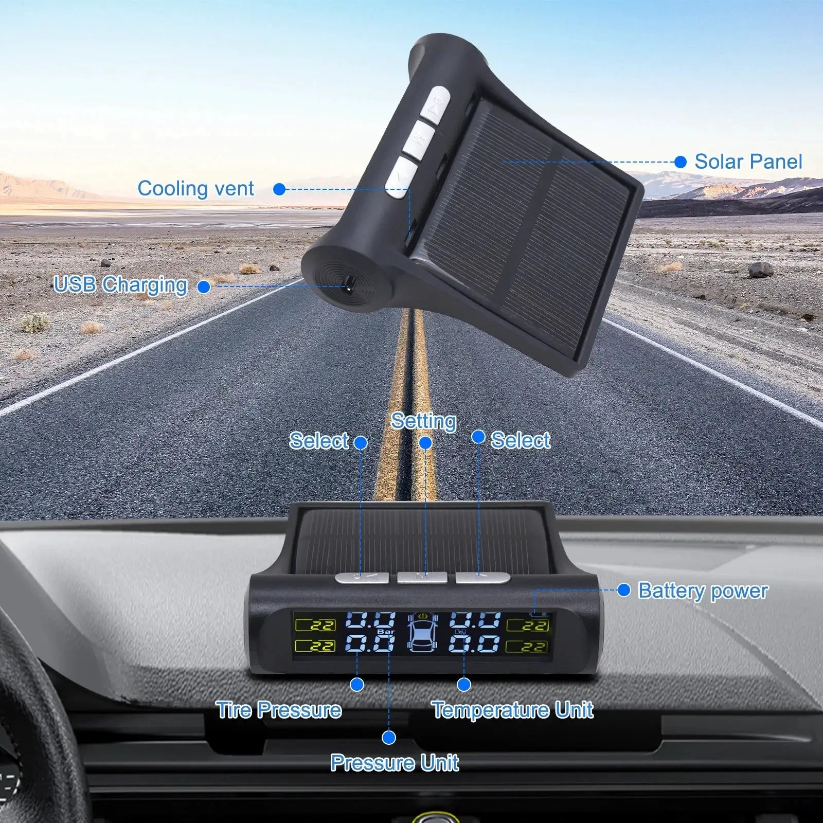 TPMS For Four-Wheel Tires Safety