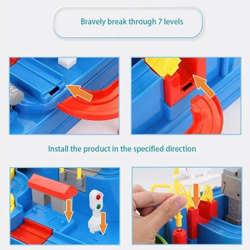 Track Car Adventure Racing Rail Toy for Kids Ages 6 to 12