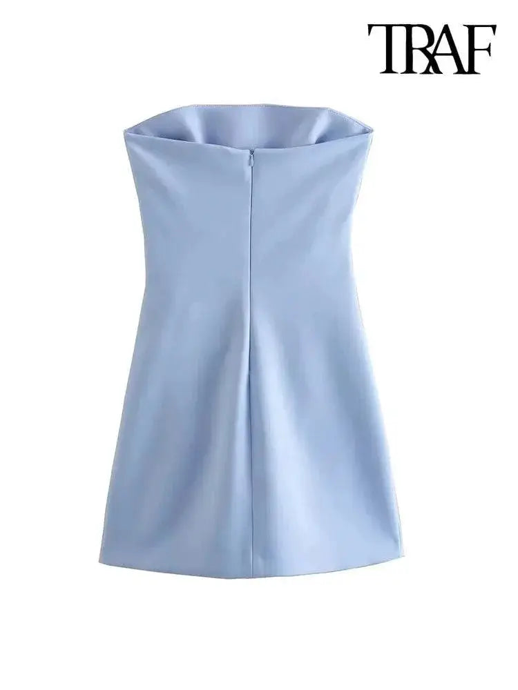 TRAF Strapless Draped Mini Dress Sophisticated Elegance