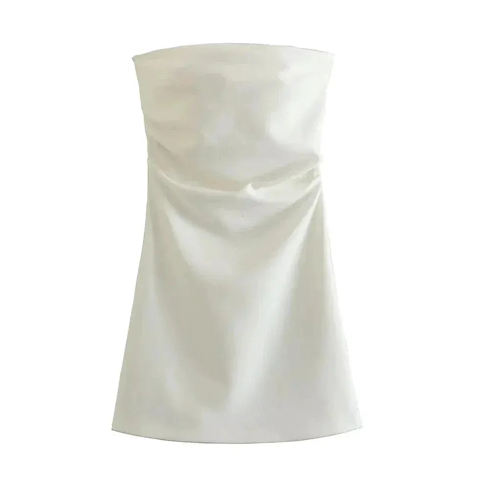 TRAF Strapless Draped Mini Dress Sophisticated Elegance