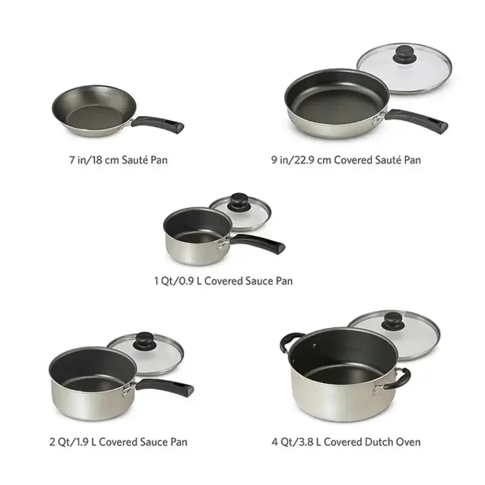 Tramontina 9 Piece Red Nonstick Cookware Set for Cooking