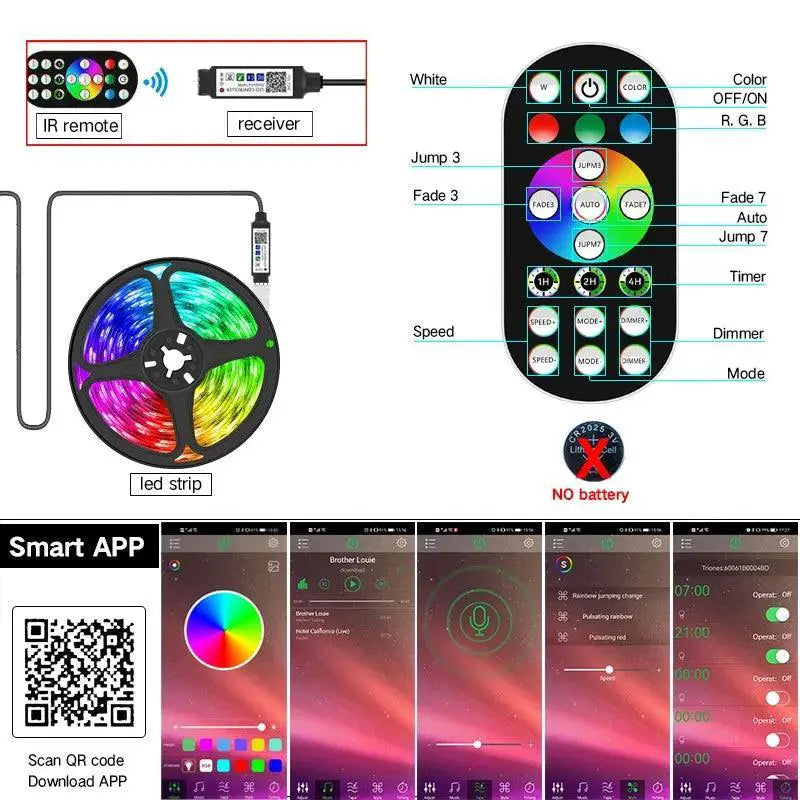 Smart RGB LED Strip Lights for Ambient Home Decor Setup