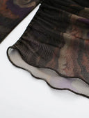 Translucent Sleeve T-shirt Stylish Street Dress for Women