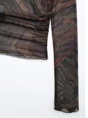 Translucent Sleeve T-shirt Stylish Street Dress for Women