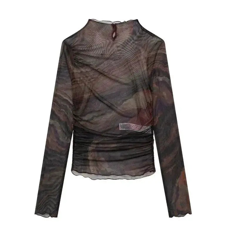 Translucent Sleeve T Shirt Dress For Women Streetwear