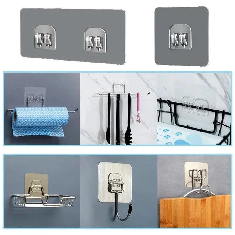 Transparent Adhesive Hooks For Kitchen And Bathroom