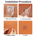 Transparent Adhesive Hooks for Organizing Kitchen & Bathroom