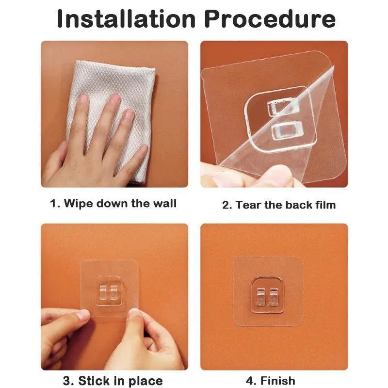Transparent Adhesive Hooks For Kitchen And Bathroom