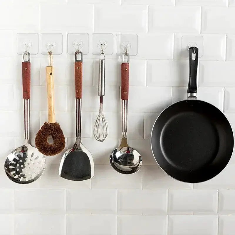 Transparent Heavy Duty Adhesive Hooks Kitchen and Bathroom