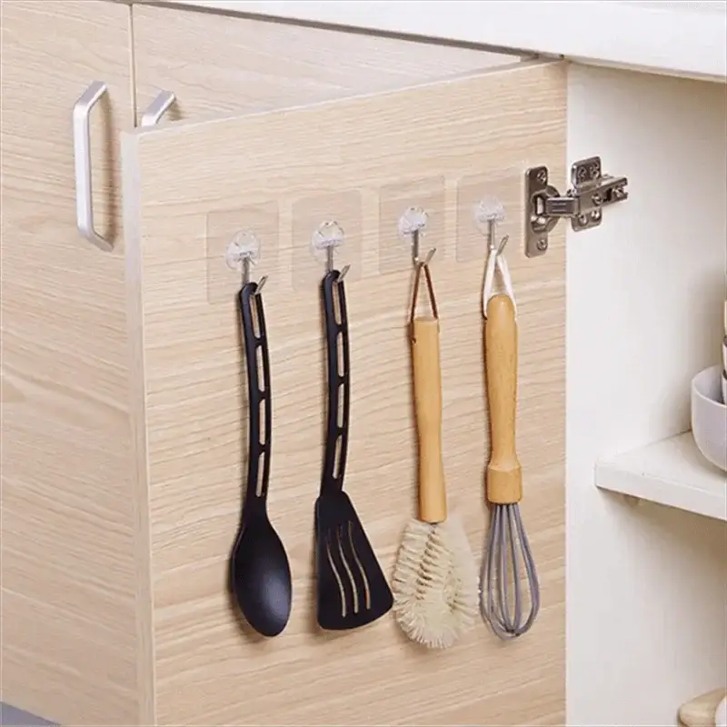 Transparent Heavy Duty Adhesive Hooks Kitchen and Bathroom