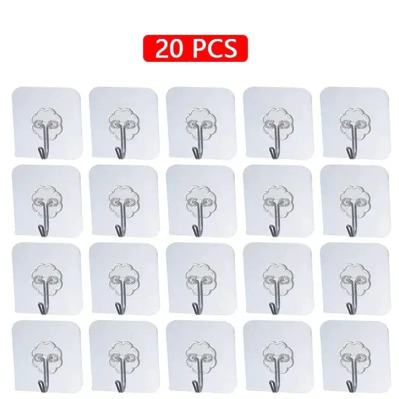 Transparent Heavy Duty Adhesive Hooks Kitchen and Bathroom