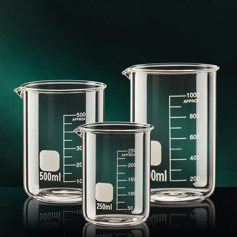 Transparent High Borosilicate Glass Measuring Cup 50ml To 1000ml Sturdy Kitchen