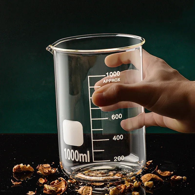Transparent High Borosilicate Glass Measuring Cup 50ml To 1000ml Sturdy Kitchen