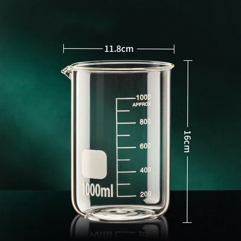 Transparent High Borosilicate Glass Measuring Cup 50ml To 1000ml Sturdy Kitchen