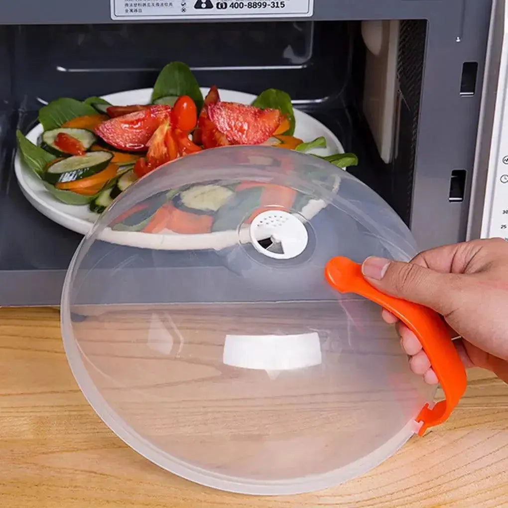 Transparent Microwave Food Cover With Handle For Kitchen Use