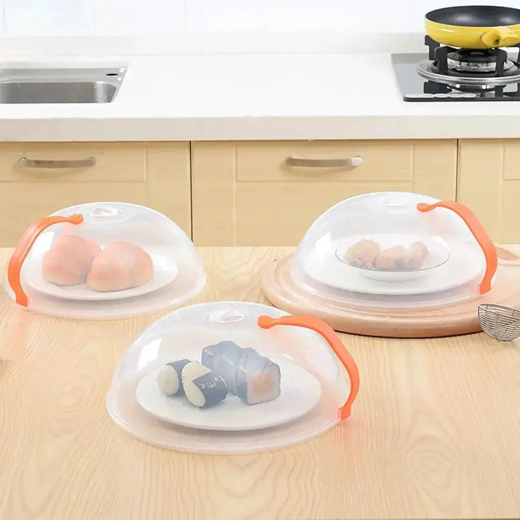 Transparent Microwave Food Cover With Handle For Kitchen Use