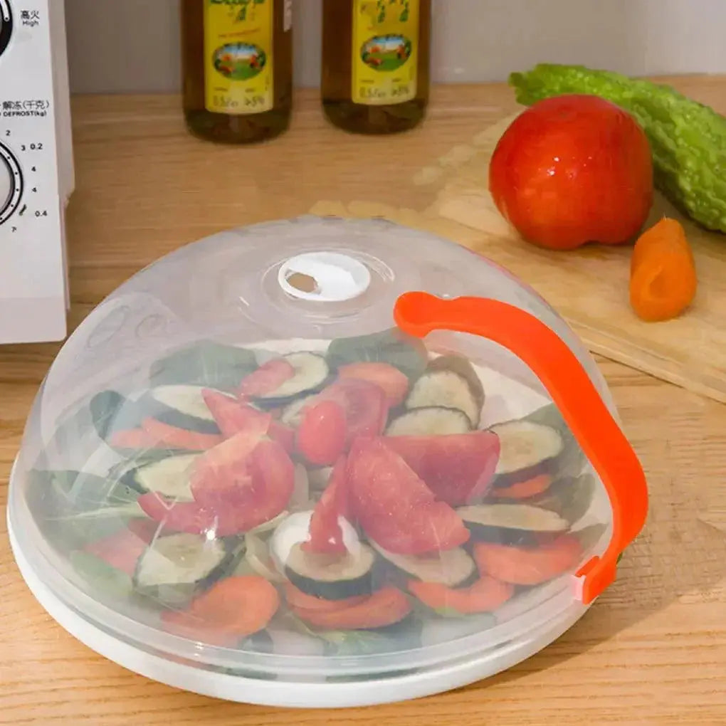 Transparent Microwave Food Cover With Handle For Kitchen Use