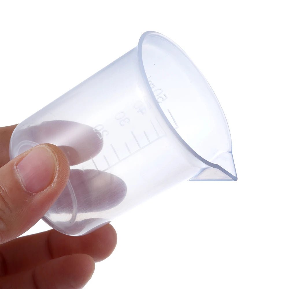 Transparent Plastic Measuring Cup Beaker Set Four Piece For Kitchen And Lab Kits