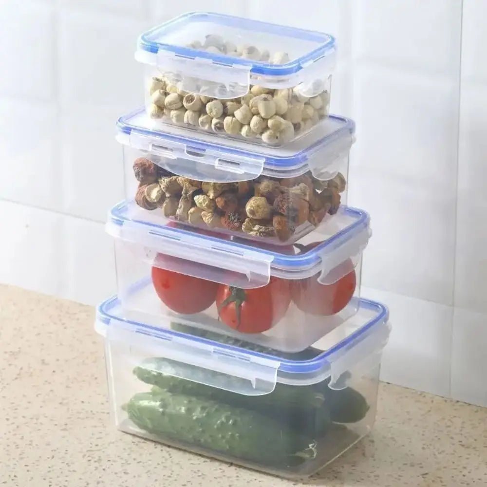 Transparent Refrigerator Storage Box Set With Lid Four Size Set For Organization