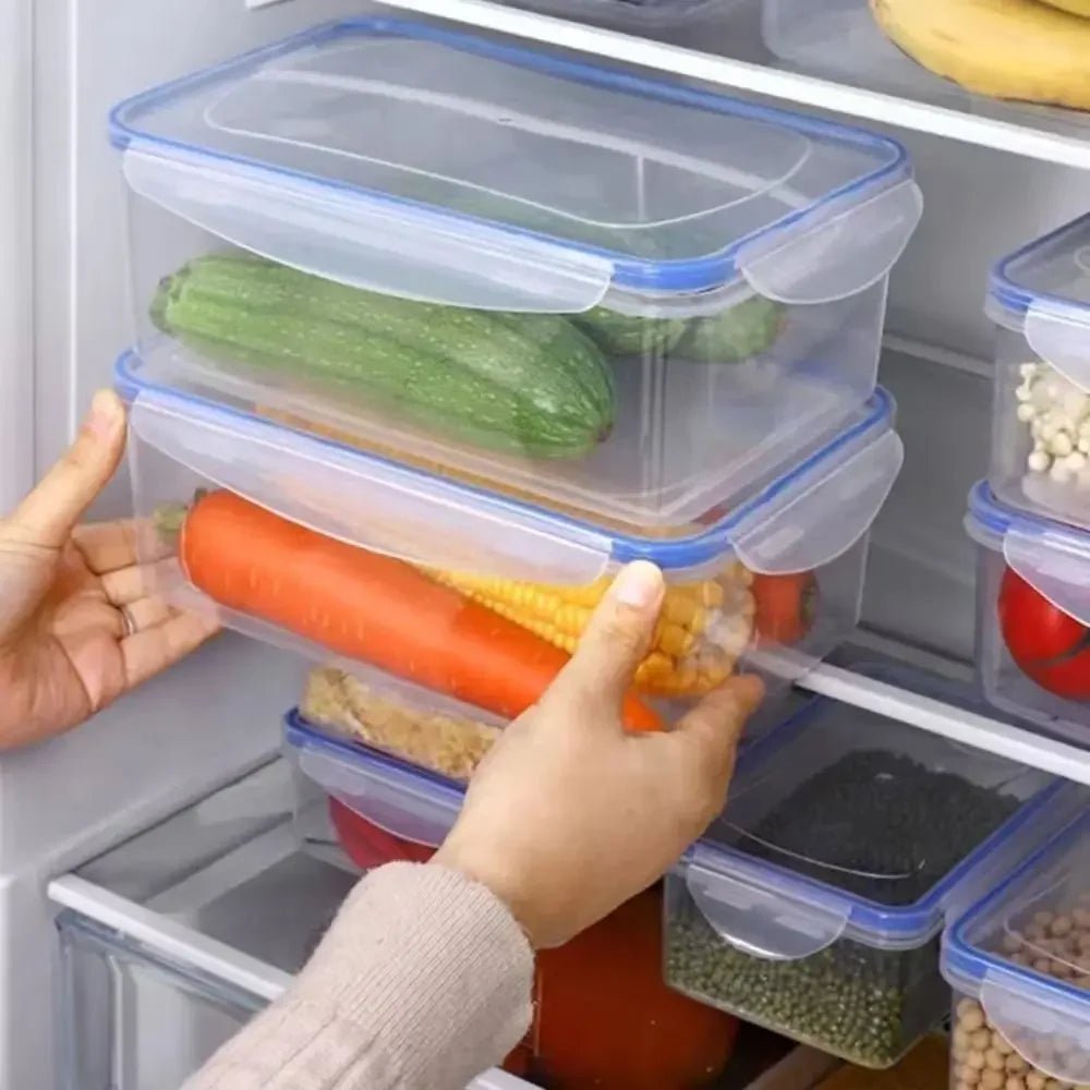Transparent Refrigerator Storage Box Set With Lid Four Size Set For Organization