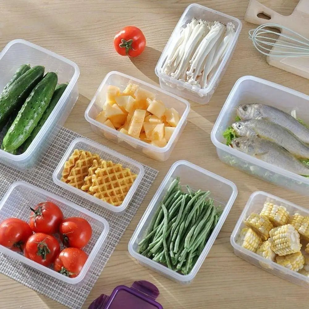 Transparent Refrigerator Storage Box Set With Lid Four Size Set For Organization