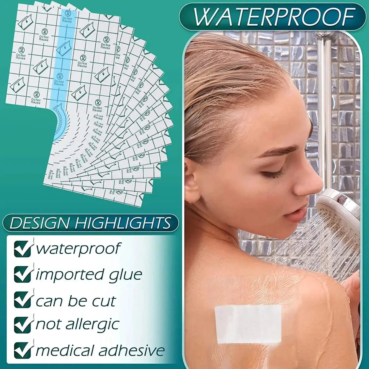Transparent Waterproof Medical Tape Allergy Free Wound Care