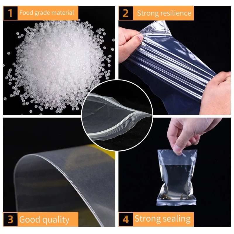 Transparent Zip Bags Vacuum Storage Pouches For Jewelry And Small Parts Pack Set