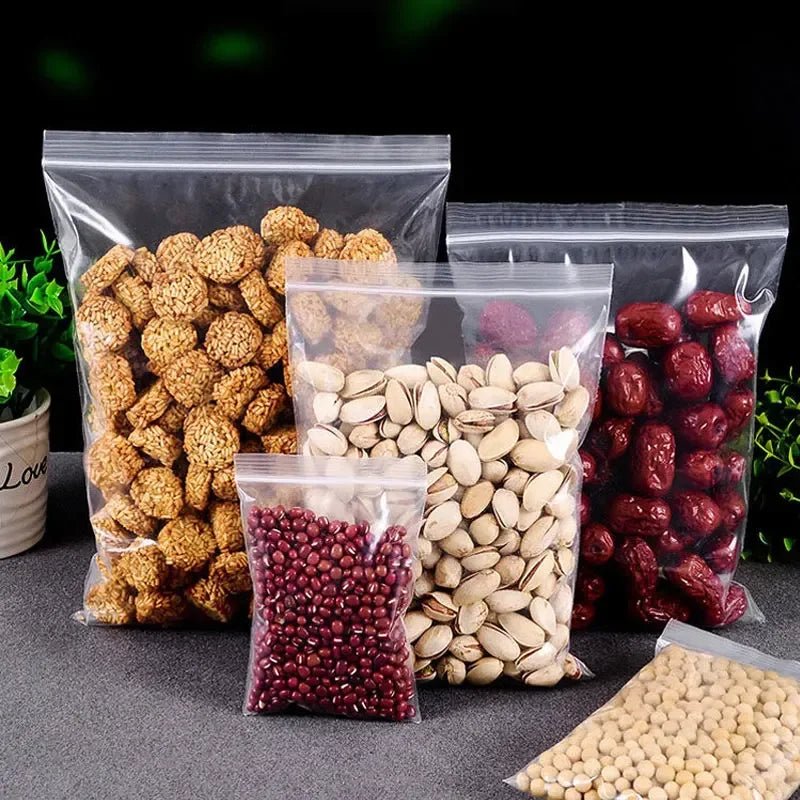 Transparent Zip BagsPro Clear Reclosable Vacuum Storage For Food Jewelry Kitchen