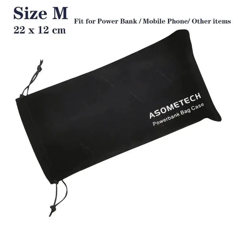 Travel Friendly Power Bank Storage Pouch Drawstring Closure