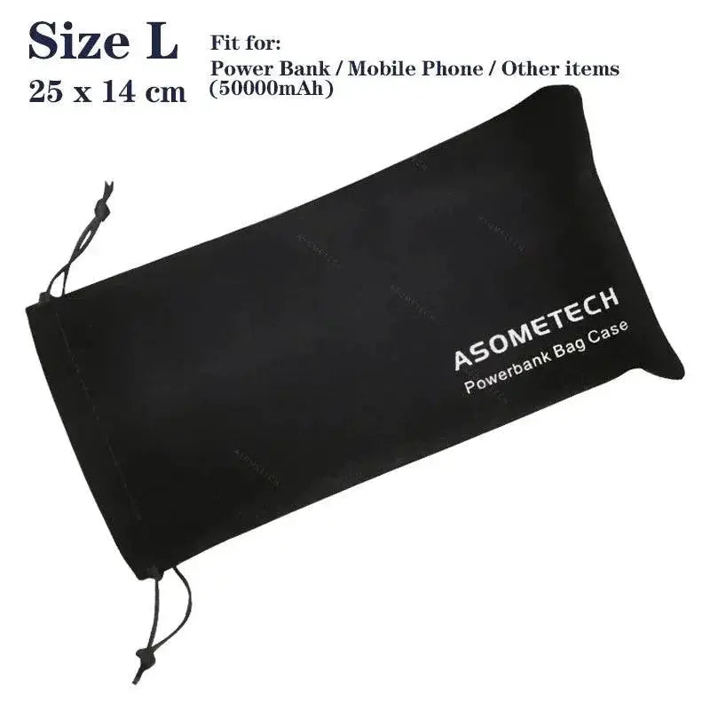 Travel Friendly Power Bank Storage Pouch Drawstring Closure