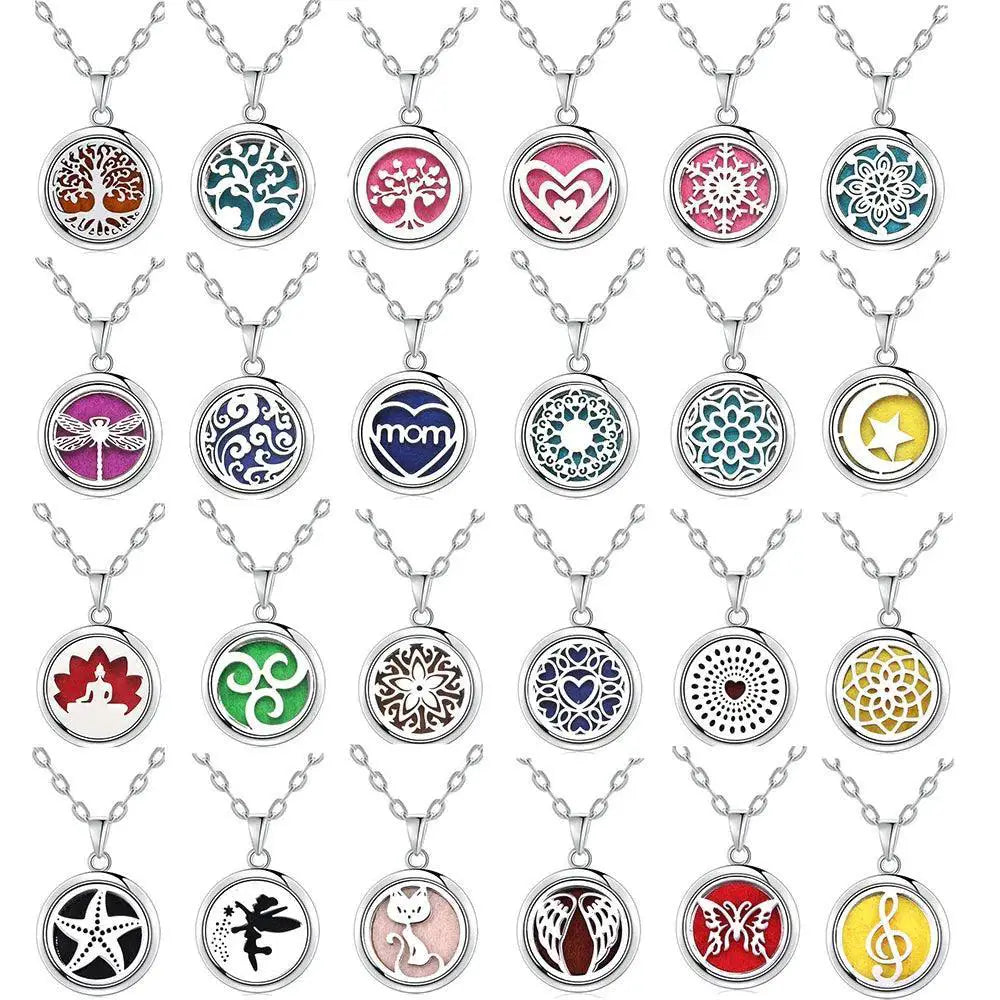 Tree Of Life Essential Oil Diffuser Necklace Stainless Steel