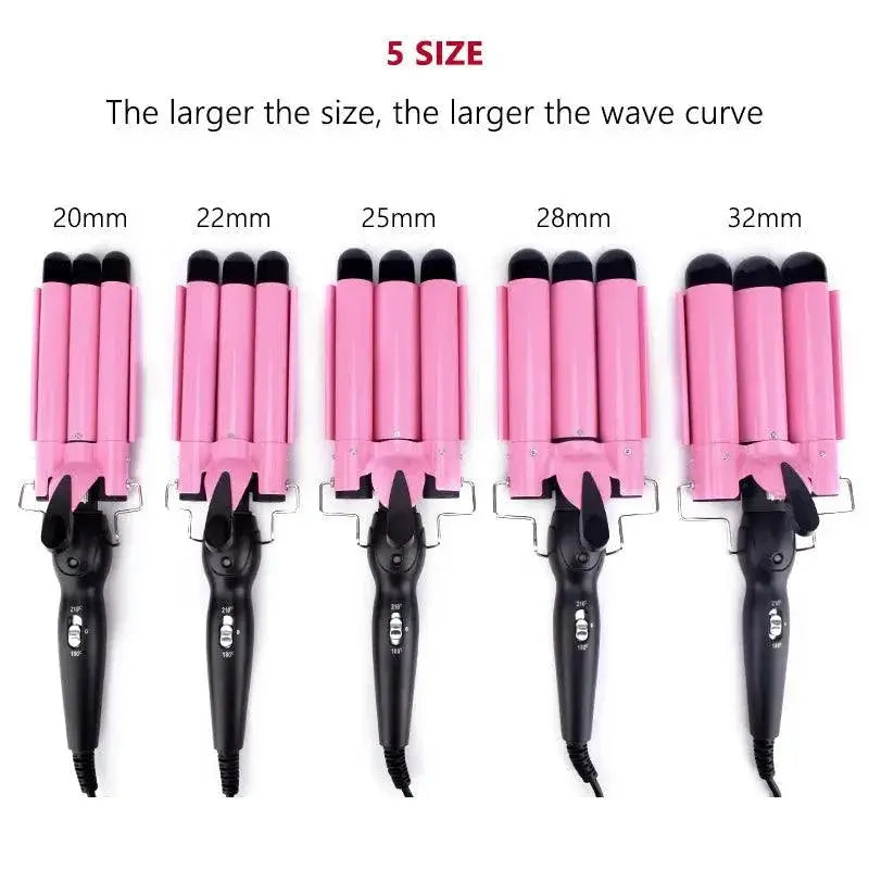 Triple Barrel S Wave Hair Curler Professional Styling Tool