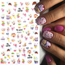 Tropical Sunset Nail Sticker Set for Exotic Beach Paradise