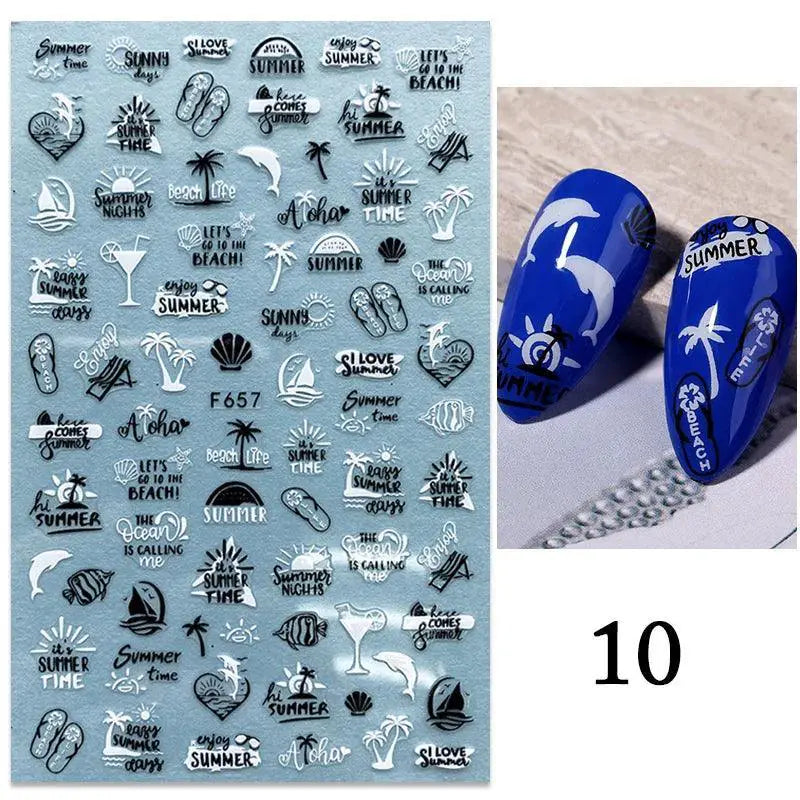 Tropical Sunset Nail Sticker Set for Exotic Beach Paradise