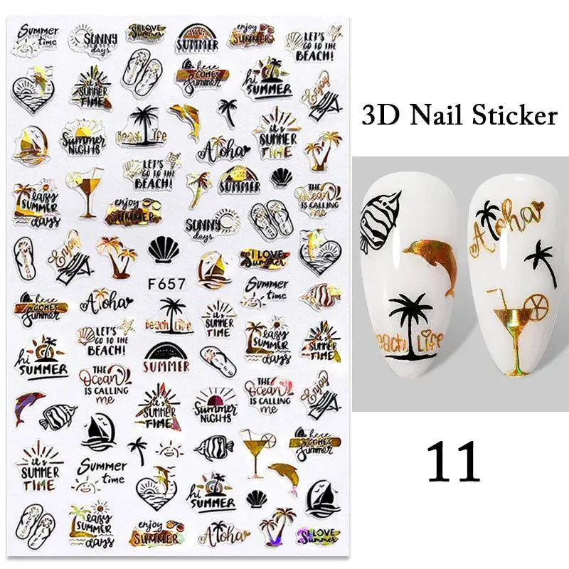 Tropical Sunset Nail Sticker Set for Exotic Beach Paradise