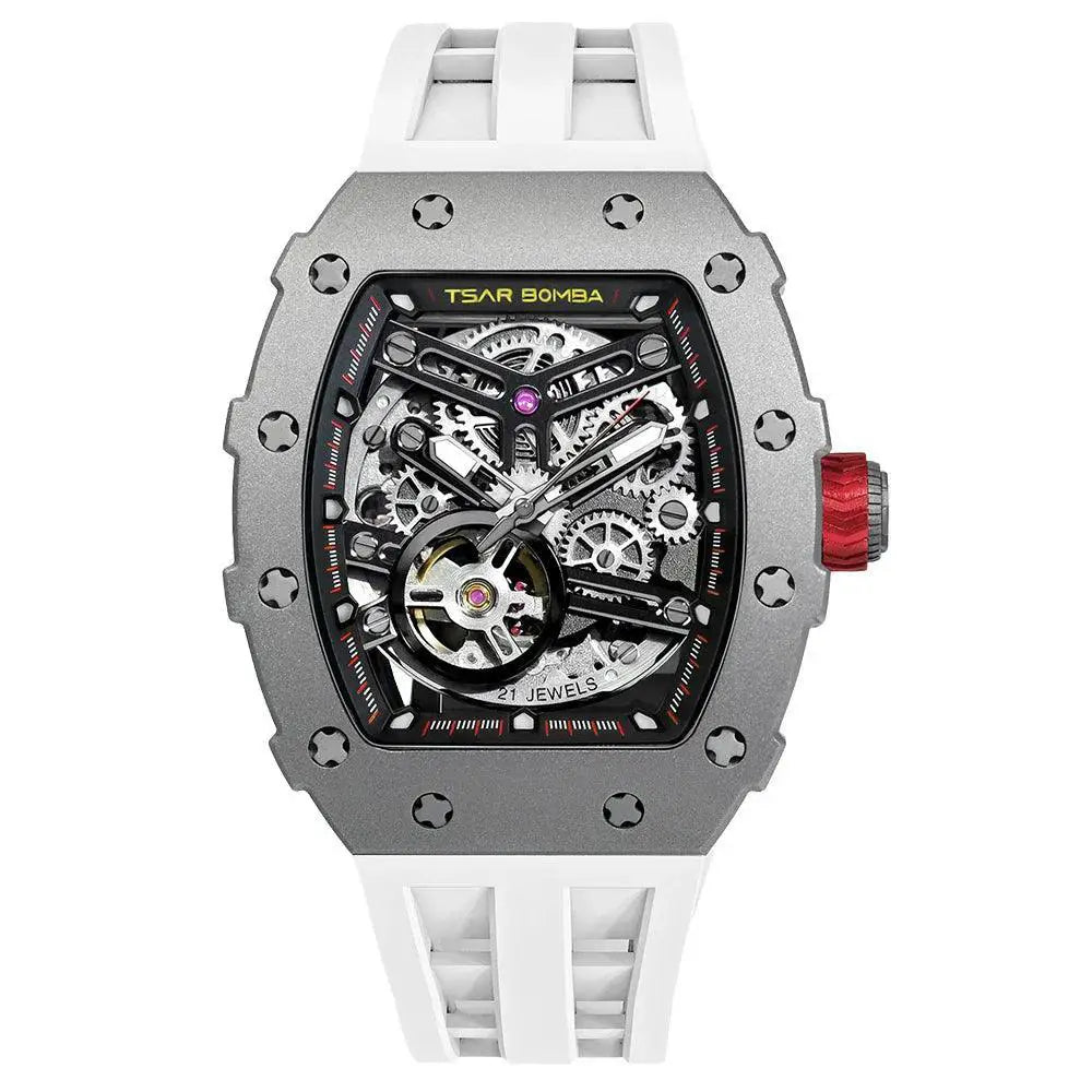Tsar Bomba Titanium Mens Automatic Mechanical Watch Tonneau