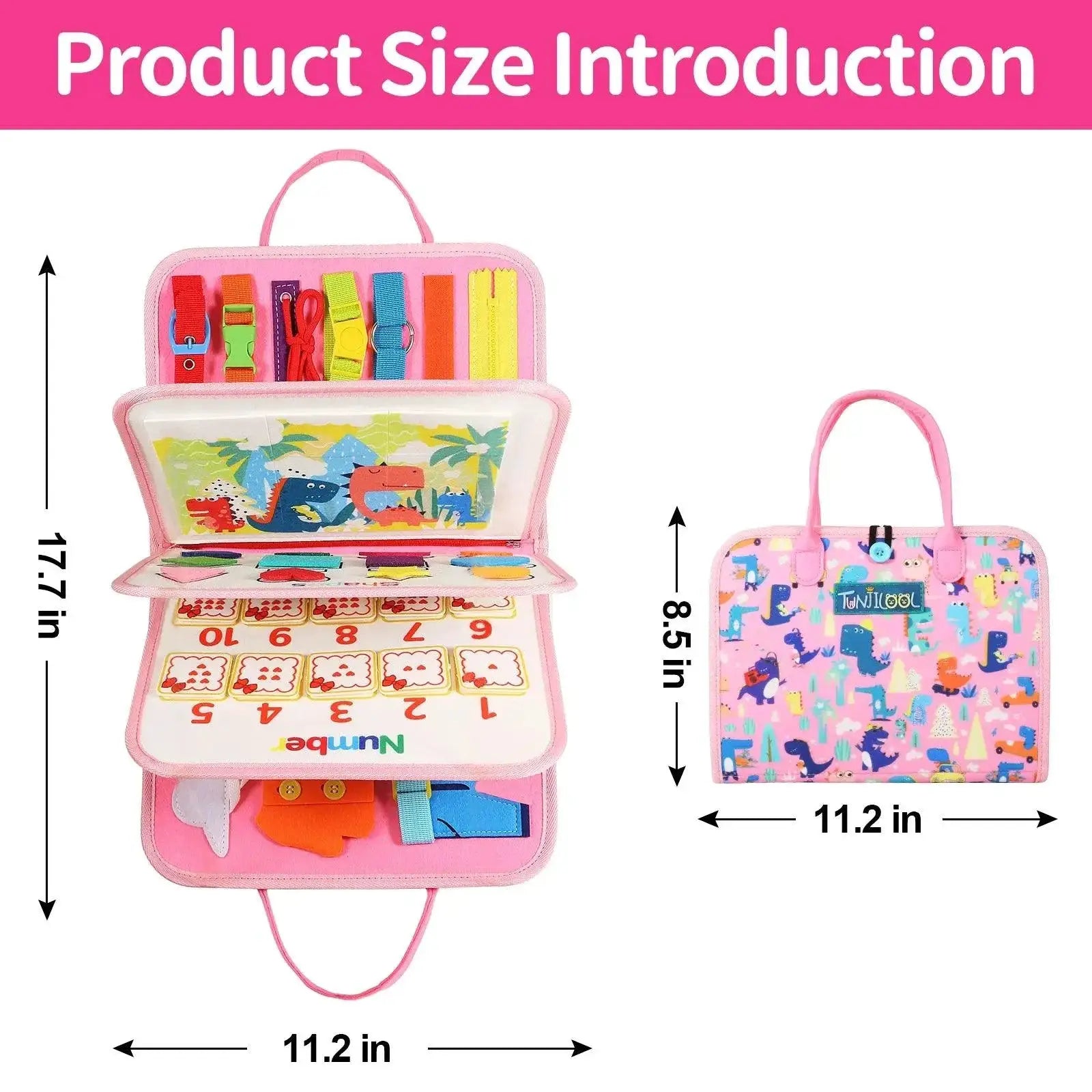 TUNJILOOL Montessori Busy Board For Toddlers Learning Toy