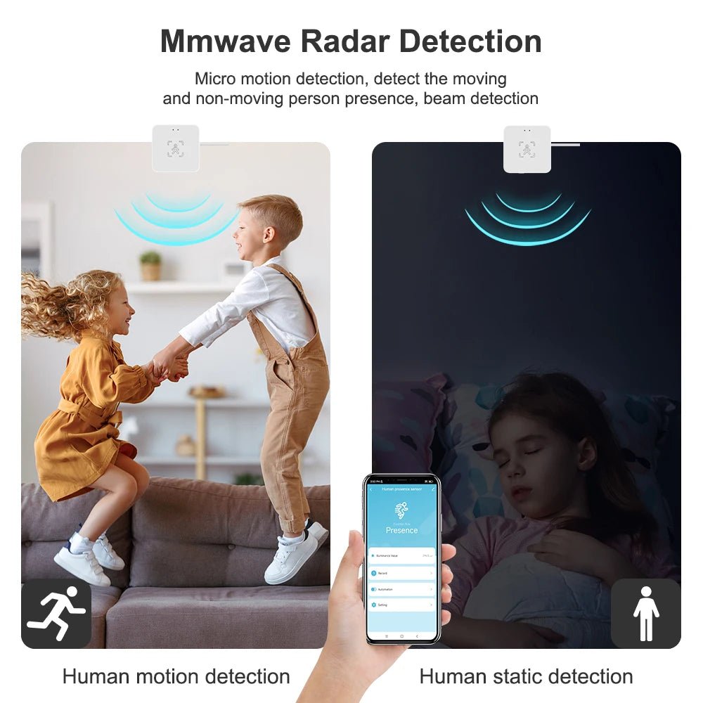 Tuya 4InOne Presence Detector - WiFi Zigbee PIR MmWave Motion Sensor Smart Homes