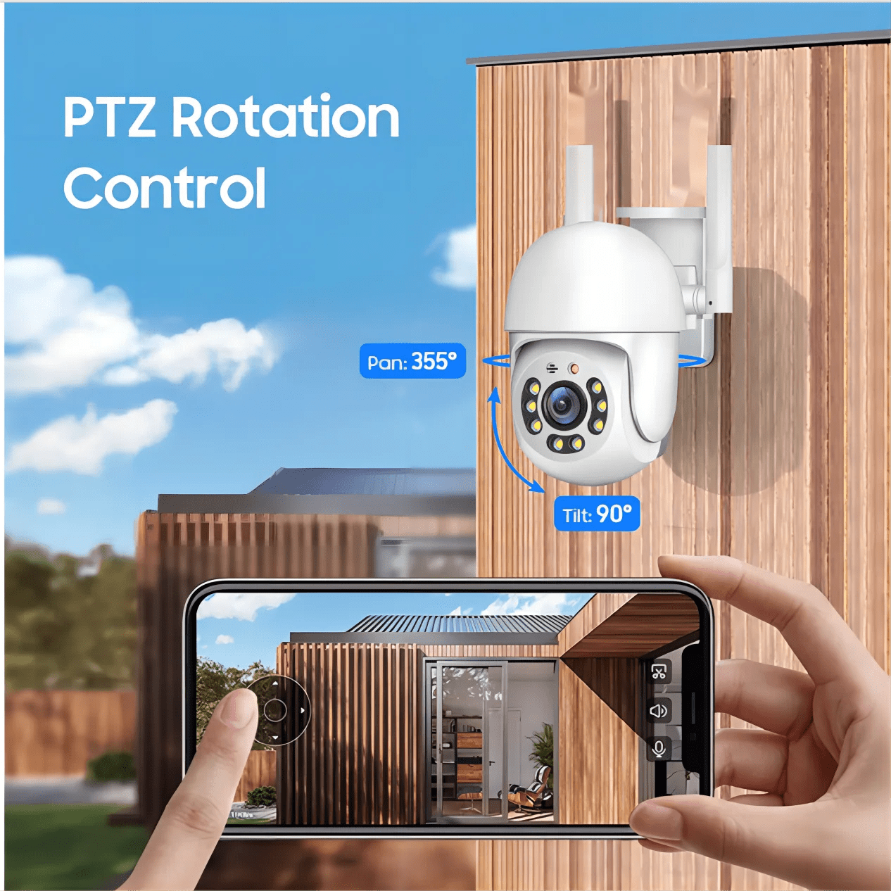 Tuya 4MP PTZ WIFI Outdoor Security Cameras - IP66 Weatherproof With AI Tracking
