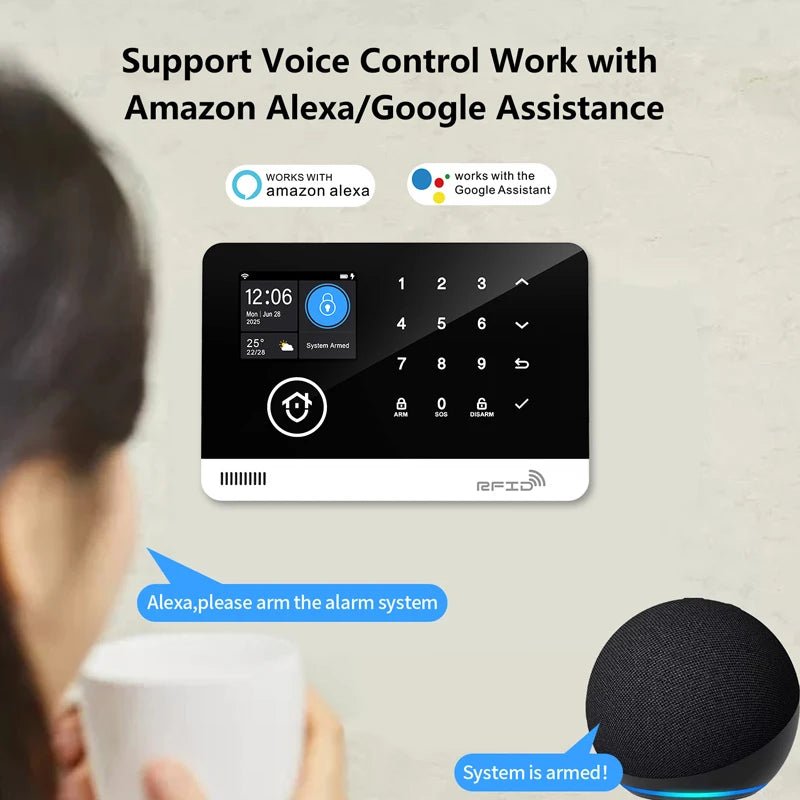 Tuya Smart WiFi GSM Home Security Alarm System - Touch Keyboard RFID APP Control