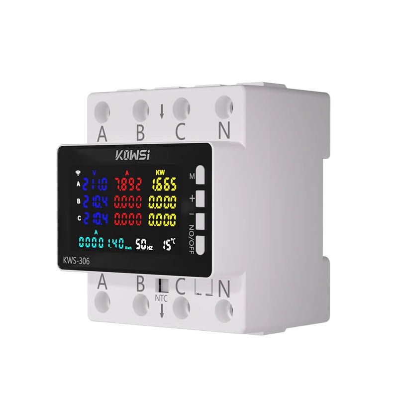 TUYA WiFi Power Energy Meter - 3 - Phase 4 - Wire DIN Rail AC Monitor 85 - 290V Global