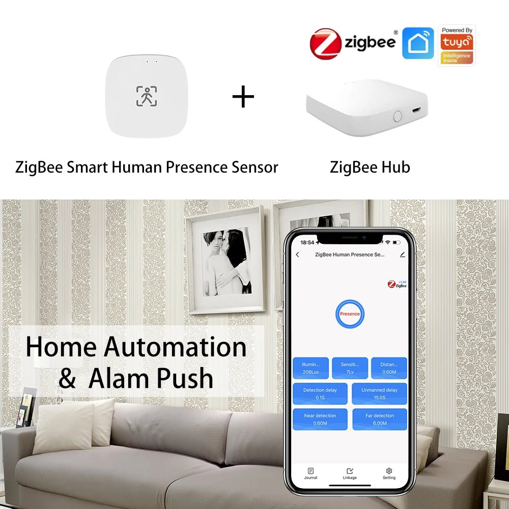 Tuya ZigBee WiFi MmWave Presence Sensor - Luminance And Distance Detection Pro X